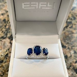 Effy Royale Bleu 14K White Gold Sapphire and Diamond Ring, 3.07 TCW